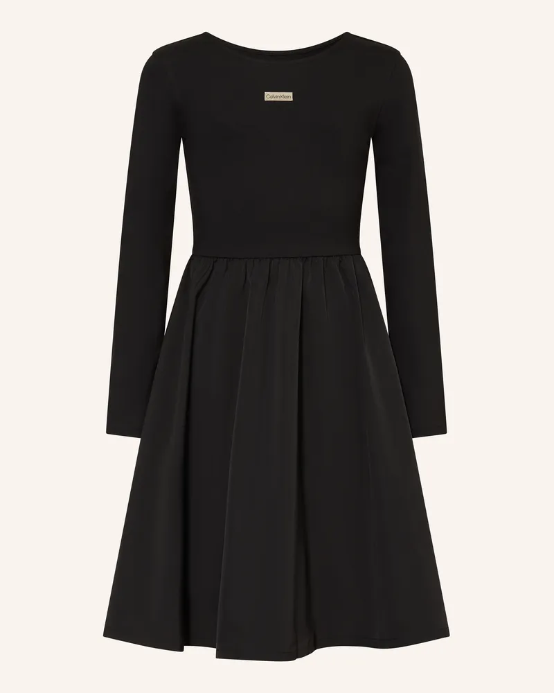 Calvin Klein Kleid im Materialmix Schwarz