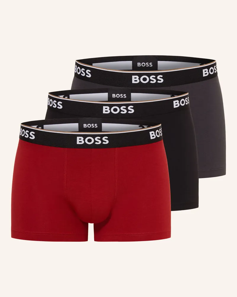 HUGO BOSS 3er-Pack Boxershorts Power blau Rot