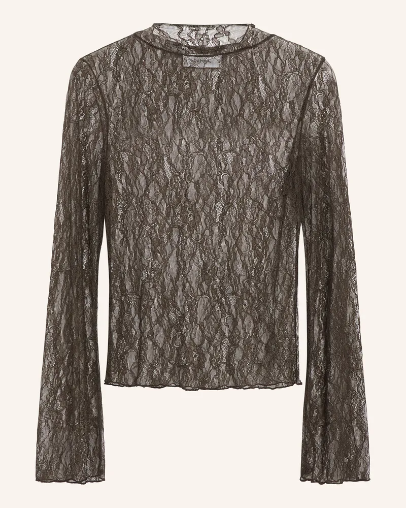 COMMA Longsleeve Aus Spitze braun Dunkelbraun