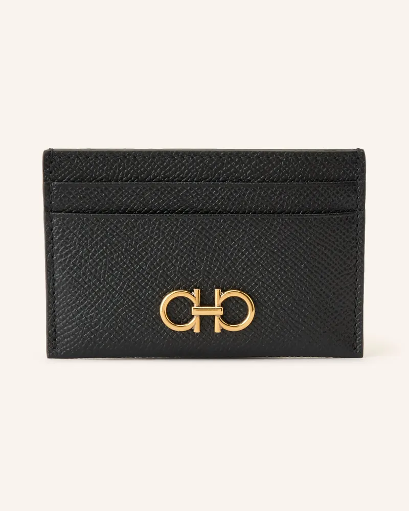 Ferragamo Kartenetui The Gancini schwarz Schwarz