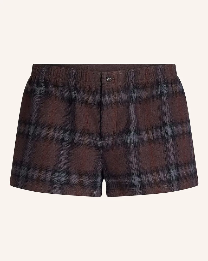 SKIMS Schlafshorts Flannel Aus Flanell braun Phoenix