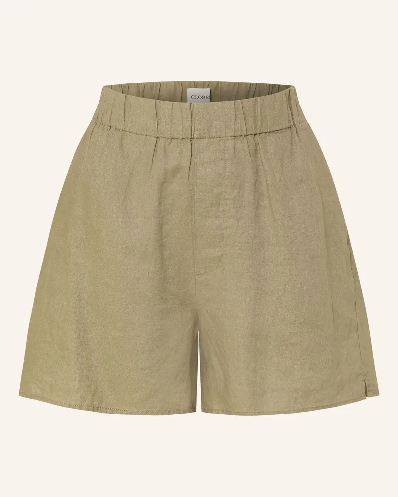 Closed Leinenshorts Oliv