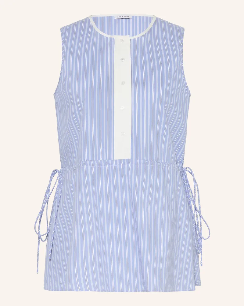 Mrs & HUGS Blusentop blau Hellblau