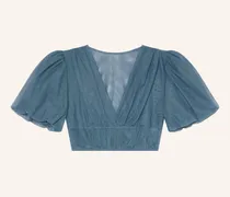 Dirndlbluse Aus Mesh blau