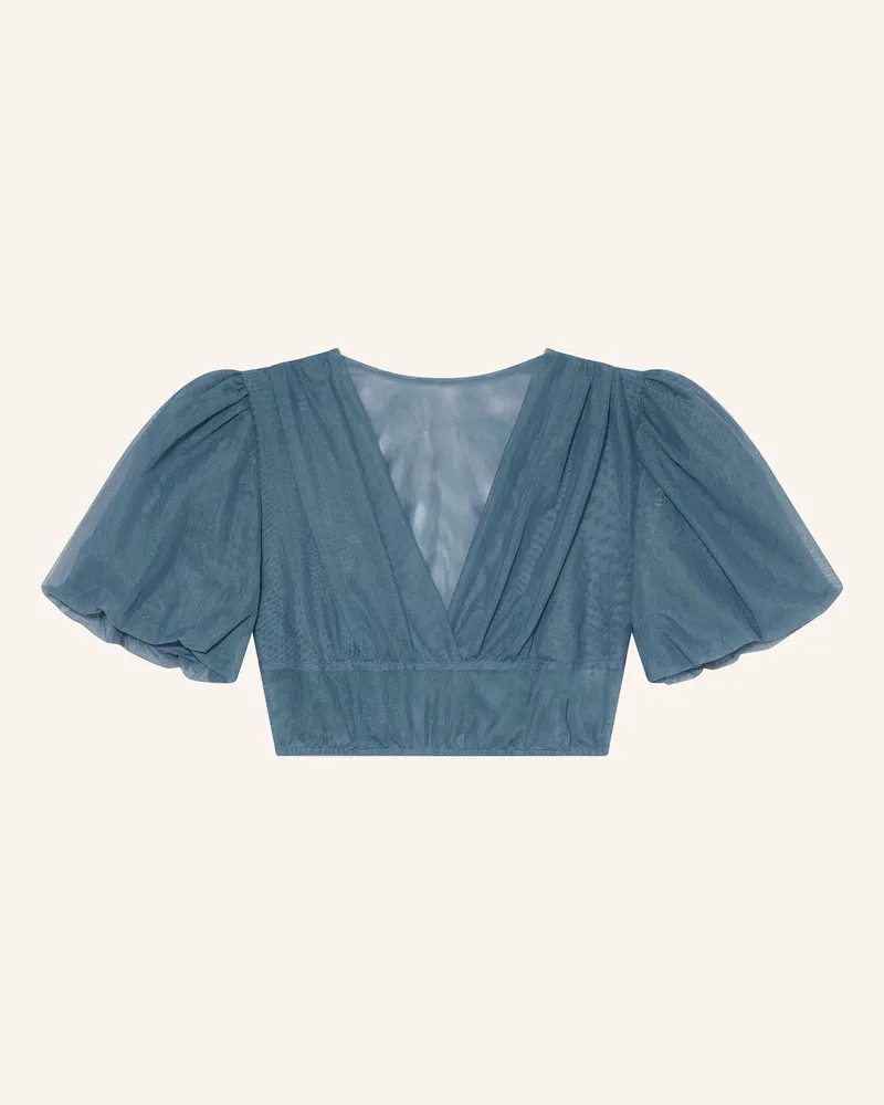 Johann & Johanna Dirndlbluse Aus Mesh blau Petrol