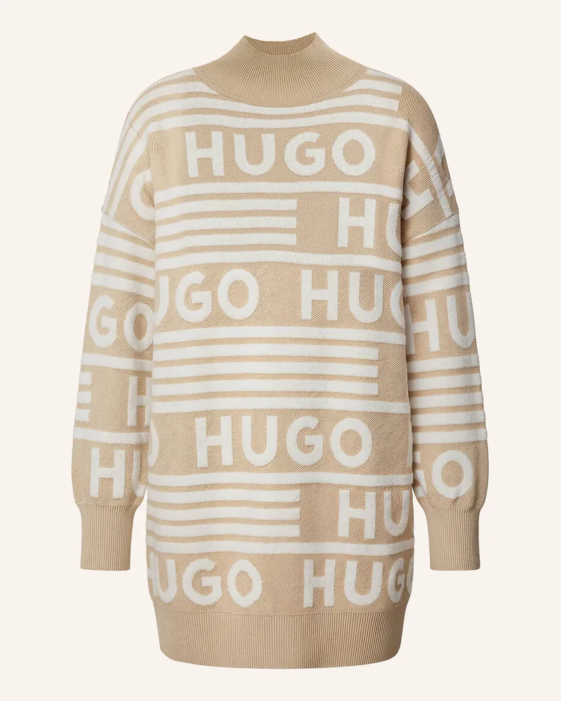HUGO BOSS Gestricktes Kleid SISMINY Oversize Fit Beige