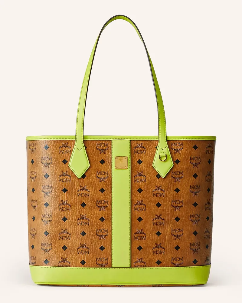 MCM Shopper New Liz Visetos Mit Pouch braun Cognac