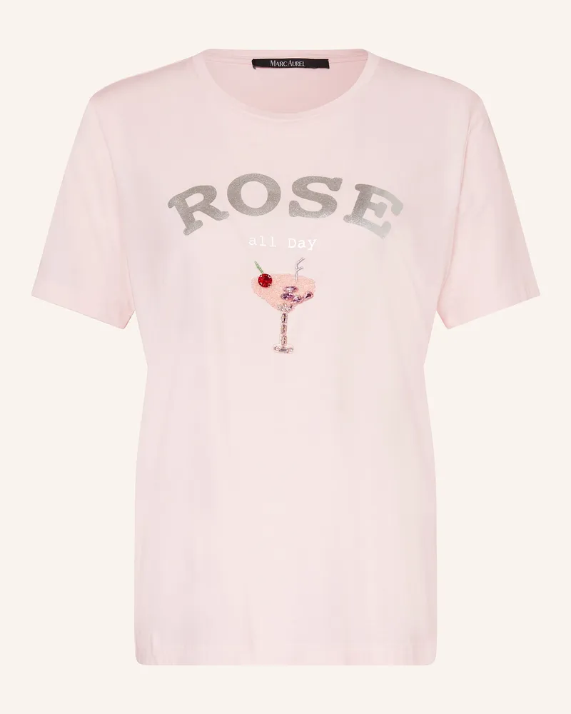 MARC AUREL T-Shirt Mit Schmucksteinen rosa Hellrosa