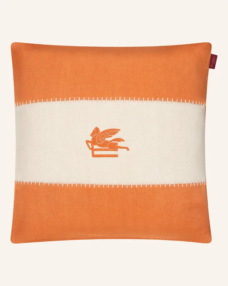 Etro Dekokissen Aus Leinen orange Orange