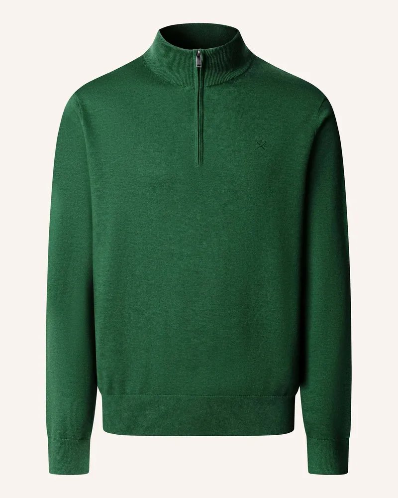 Hackett Pullover Cotton Silk Hzip gruen Grün