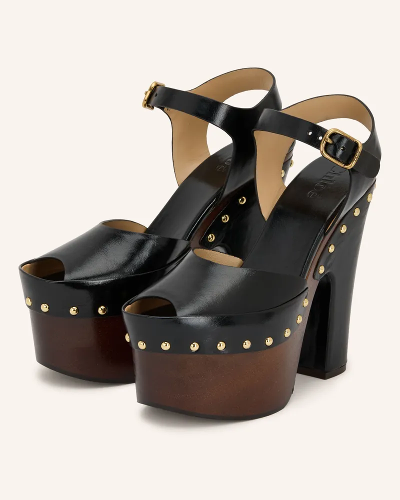 Chloé Plateau-Sandaletten Meret Mit Nieten schwarz 001