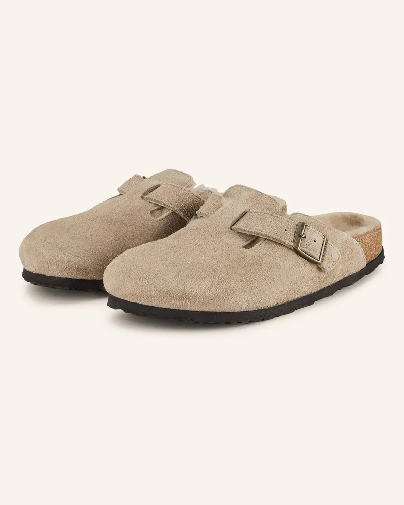 Birkenstock Pantoletten Boston Shearling beige Taupe