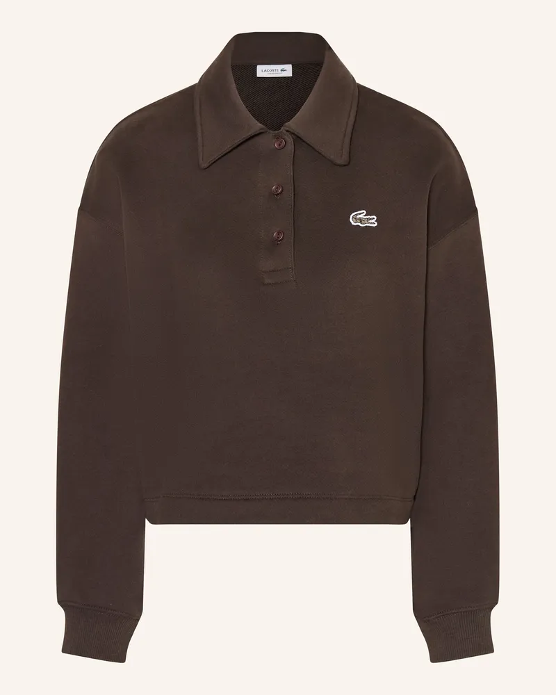 Lacoste Sweat-Poloshirt Dunkelbraun