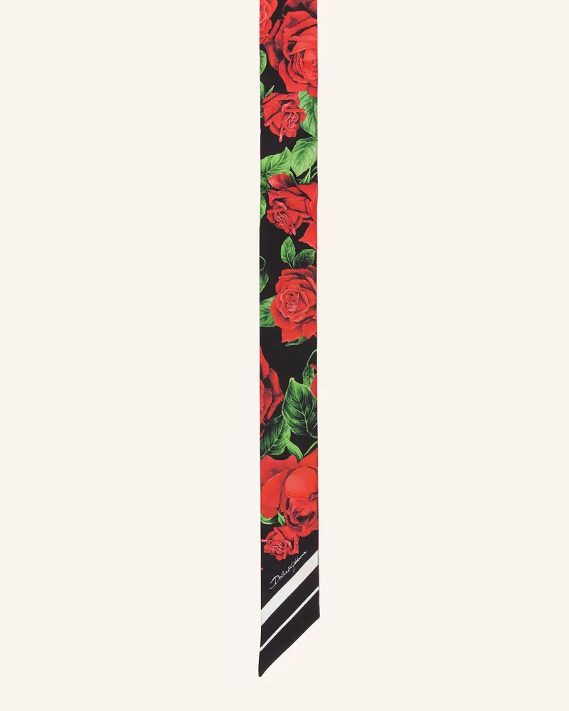 Dolce & Gabbana Seidenschal rot Schwarz