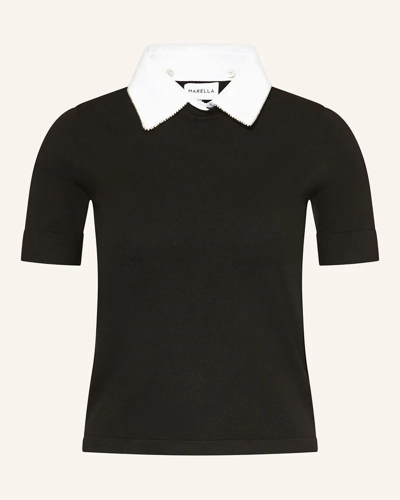 MARELLA Strickshirt mit abnehmbarem Kragen Schwarz