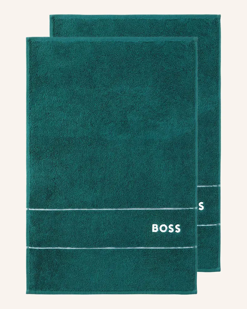HUGO BOSS Gästetuch 2er Set Plain gruen Dunkelgrün