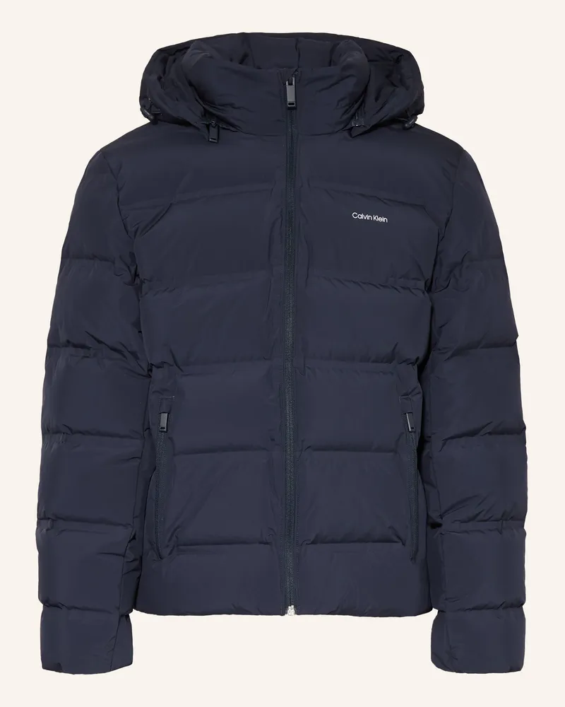 Calvin Klein Daunenjacke mit abnehmbarer Kapuze Dunkelblau