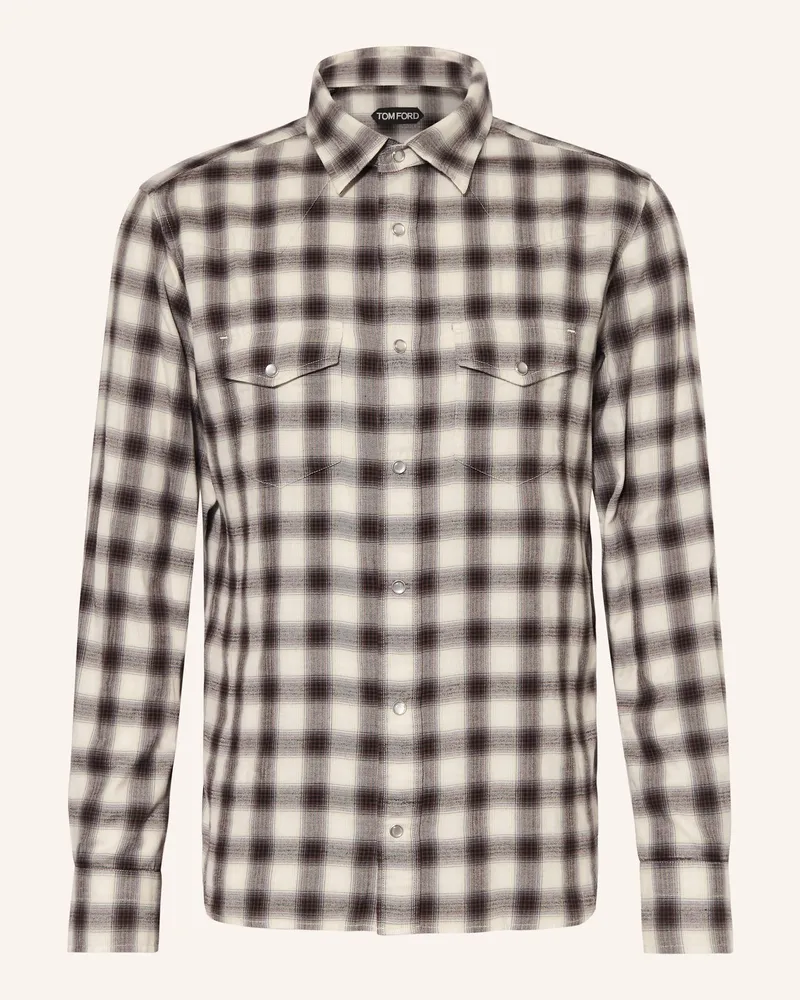 Tom Ford Hemd Regular Fit braun Grau