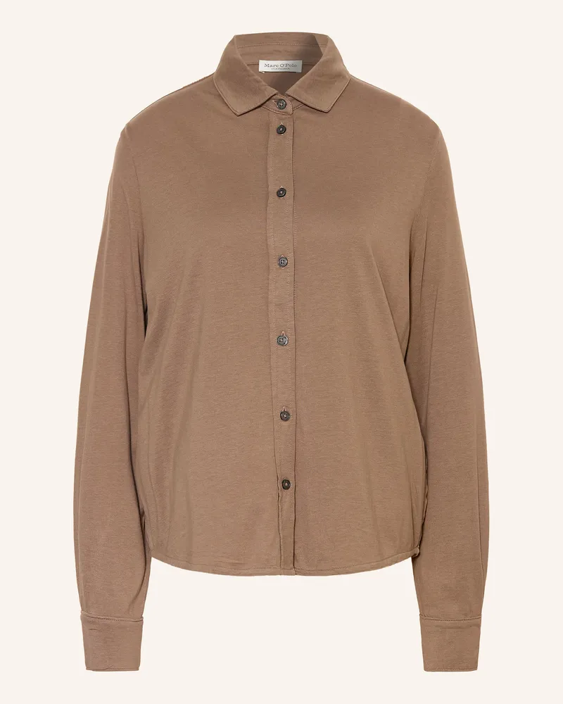 Marc O'Polo Hemdbluse Aus Jersey beige Hellbraun