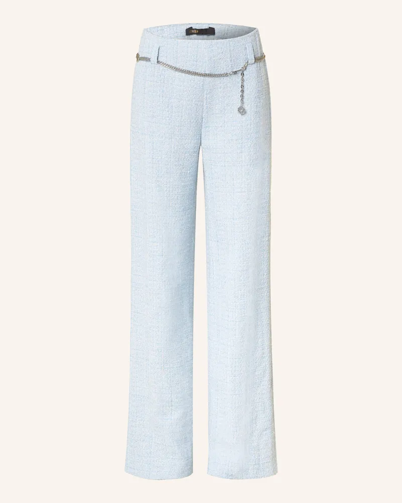Maje Marlenehose aus Tweed Hellblau