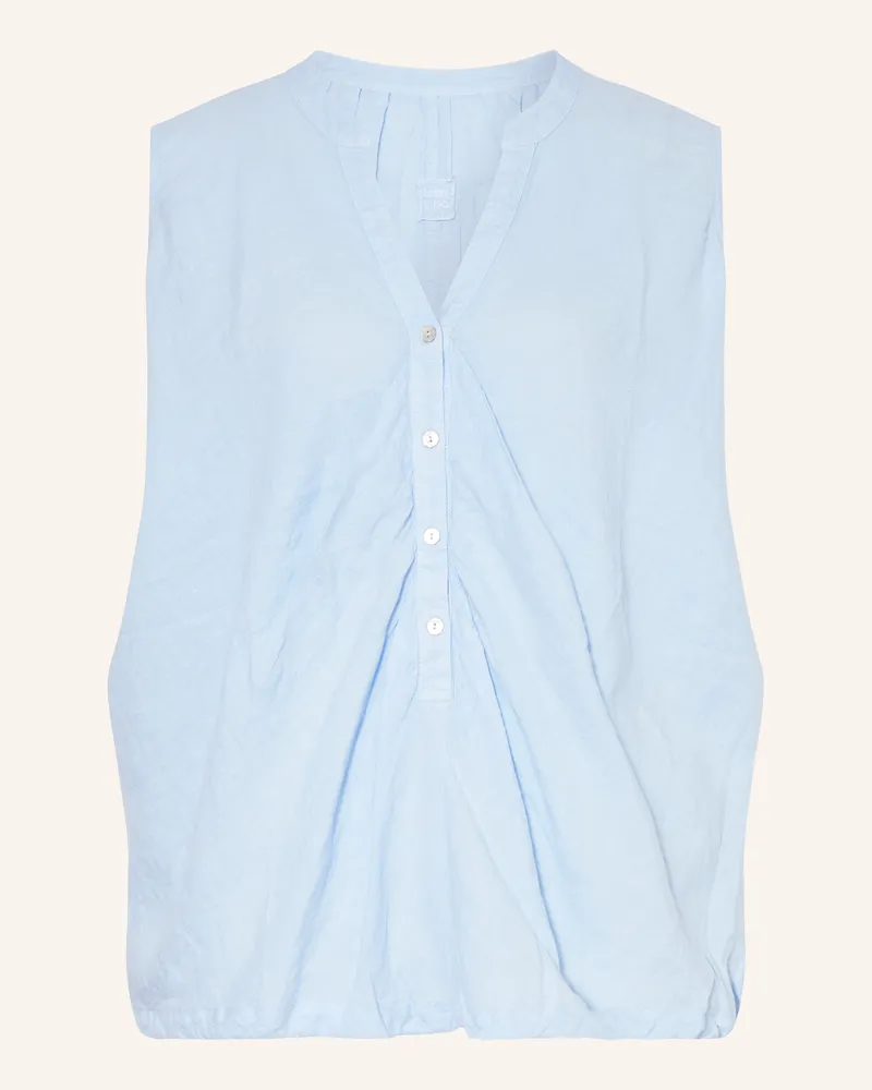 120% Lino Blusentop aus Leinen Hellblau