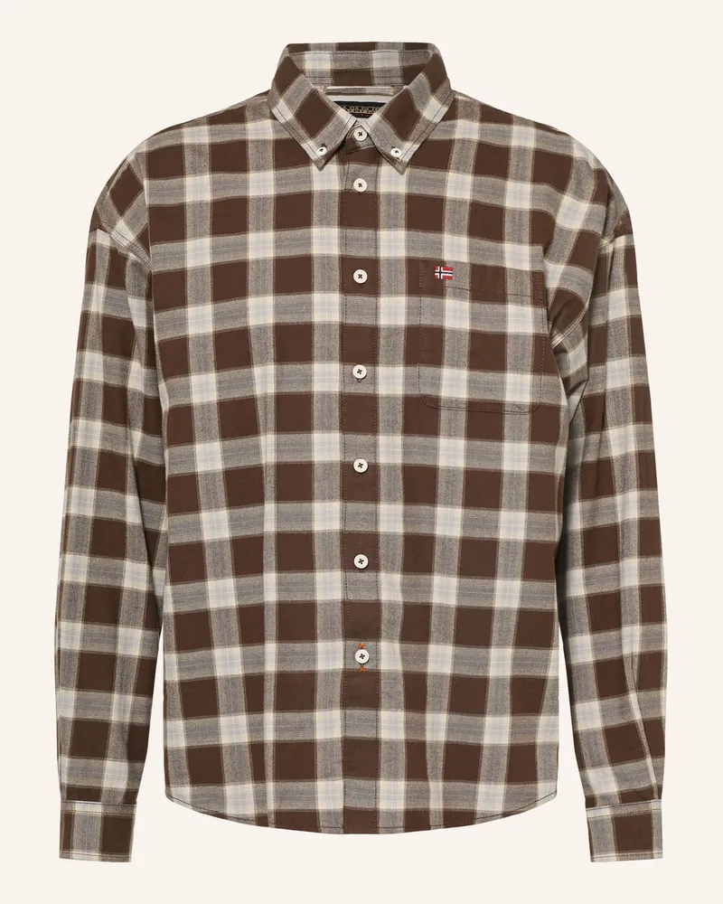 Napapijri Flanellhemd G-Eos Ls Comfort Fit braun Dunkelbraun