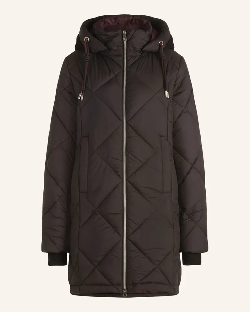 Cartoon Steppmantel Mit Abnhembarer Kapuze schwarz Schwarz