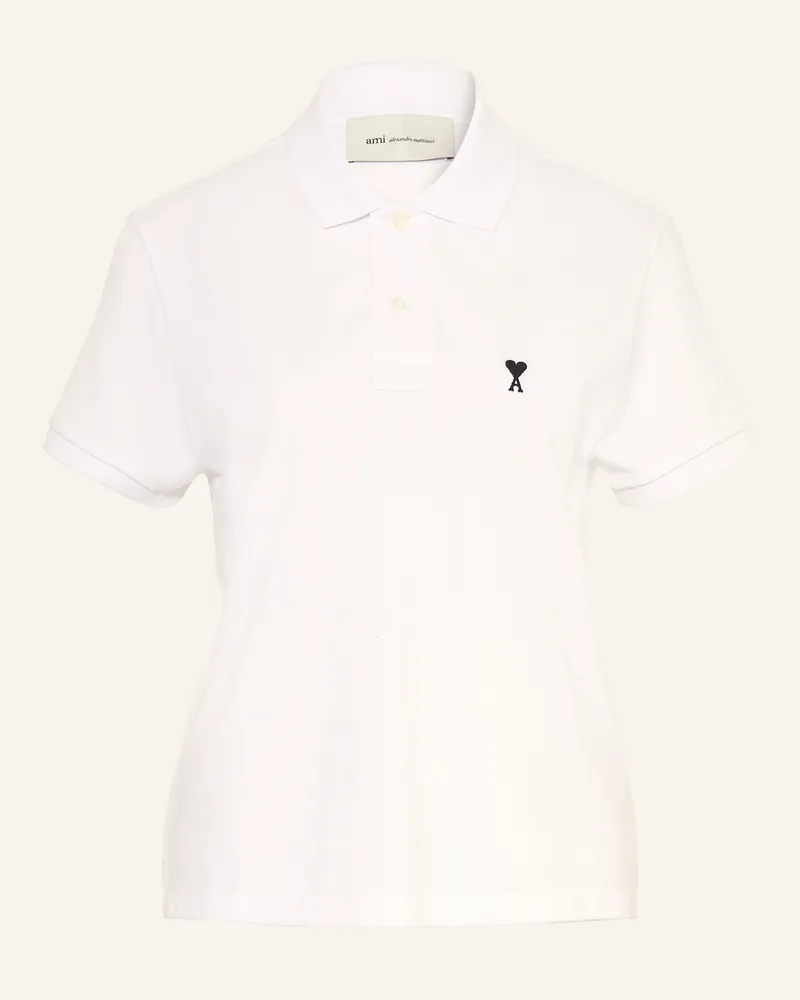 AMI Paris Piqué-Poloshirt weiss Weiss