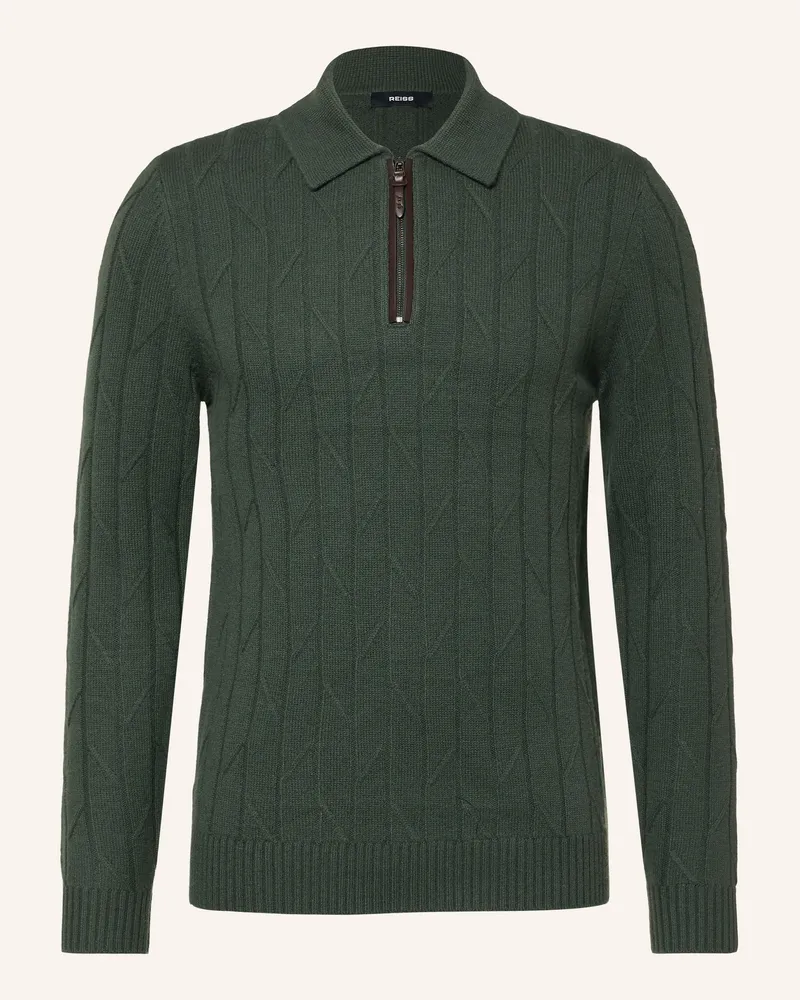 Reiss Strick-Poloshirt Barstow gruen Dunkelgrün