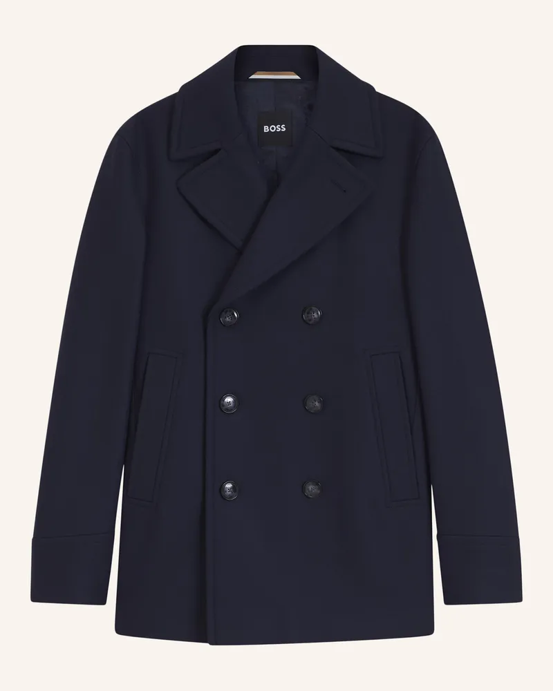 HUGO BOSS Mantel H-Hyde-Pcoat-234 Slim Fit blau Dunkelblau