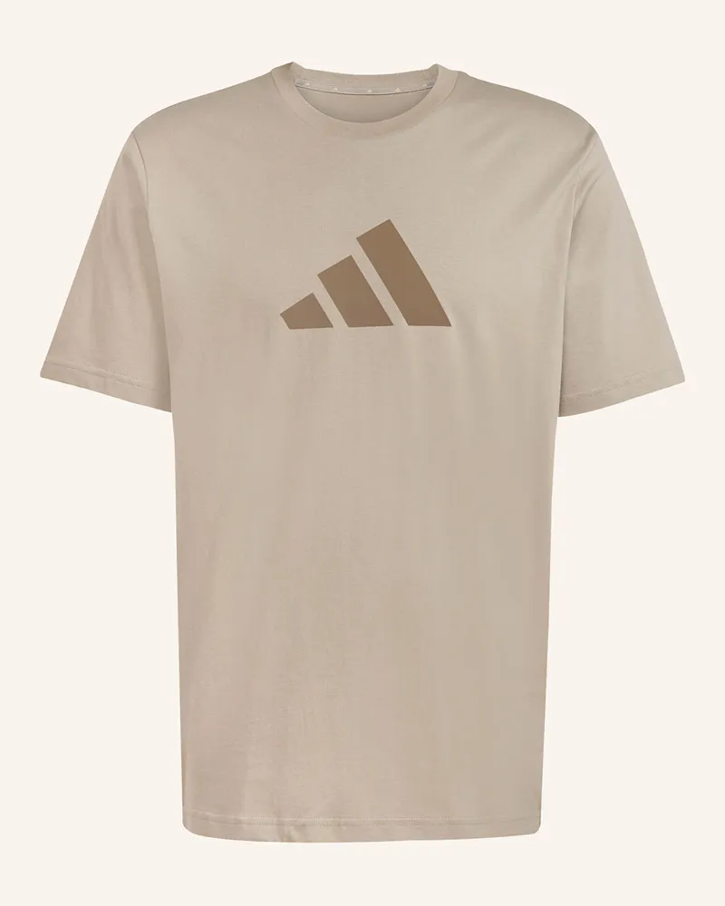 adidas T-Shirt Future Icons Three Bar beige Taupe
