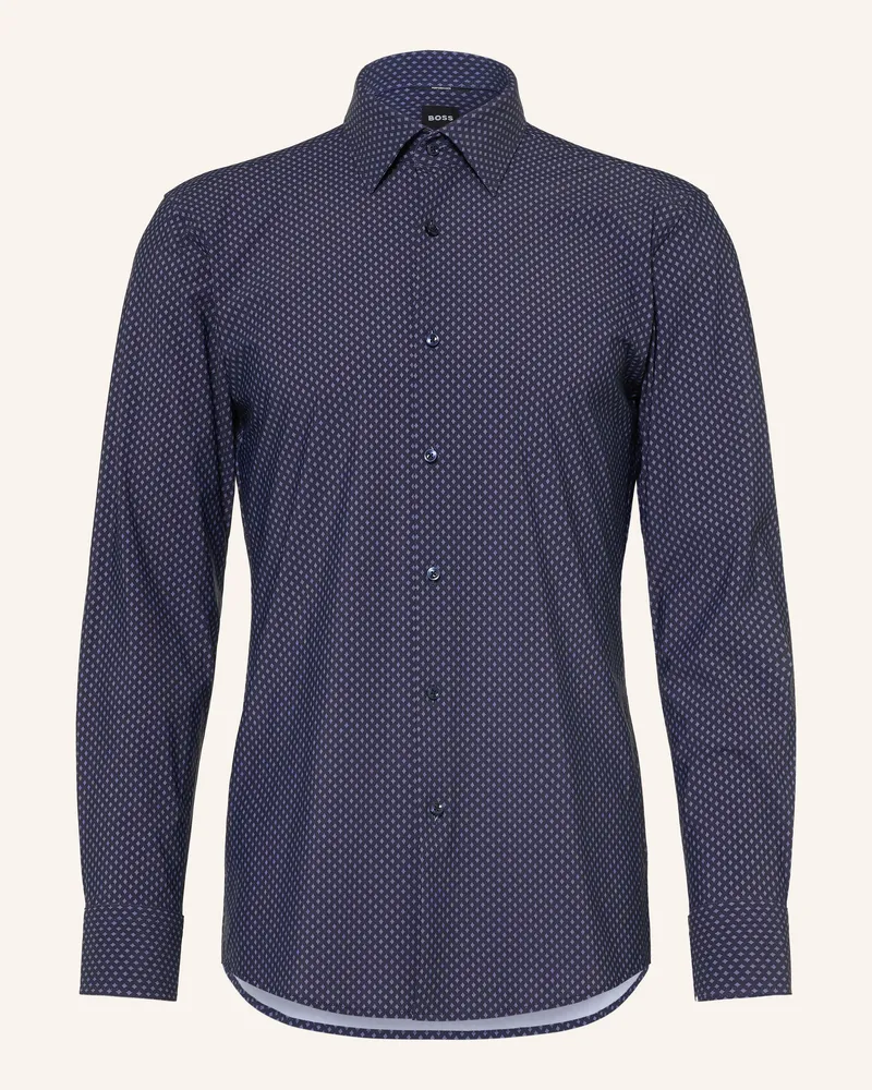 HUGO BOSS Hemd Hank Slim Fit blau Dunkelblau