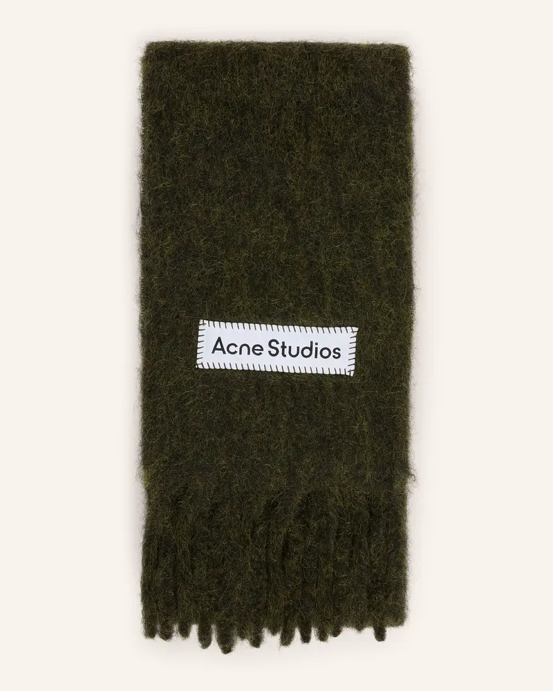Acne Studios Schal Mit Alpaka gruen Dunkelgrün