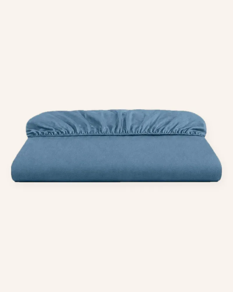 ROYFORT Spannbettlaken Perkal blau Blau