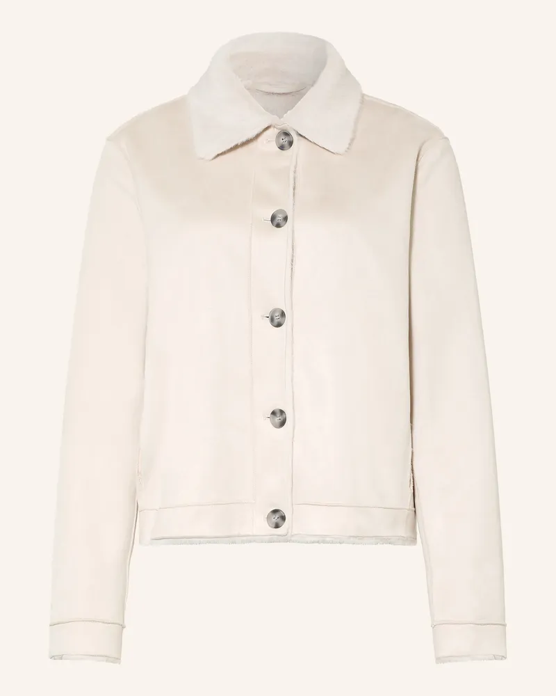 lilienfels Jacke In Lederoptik Mit Kunstfell beige Creme