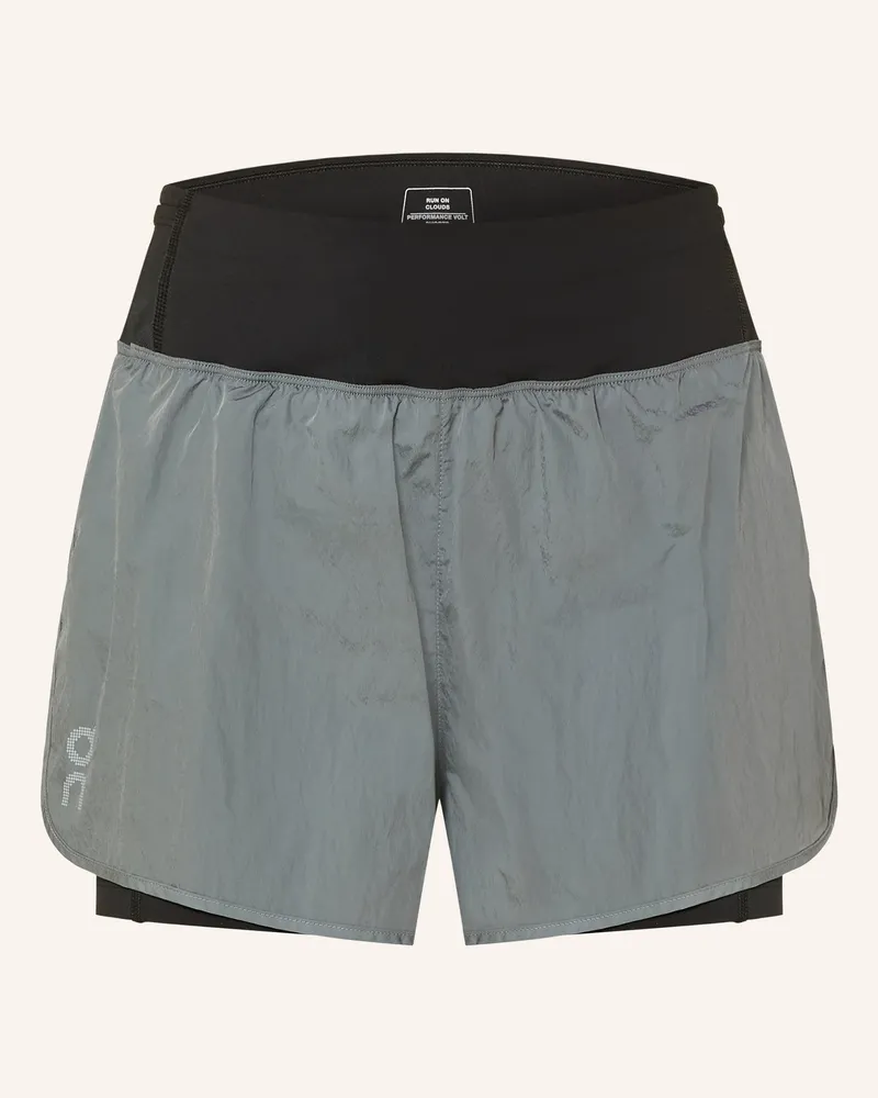 ON 2-In-1-Laufshorts Performance Volt grau Grau