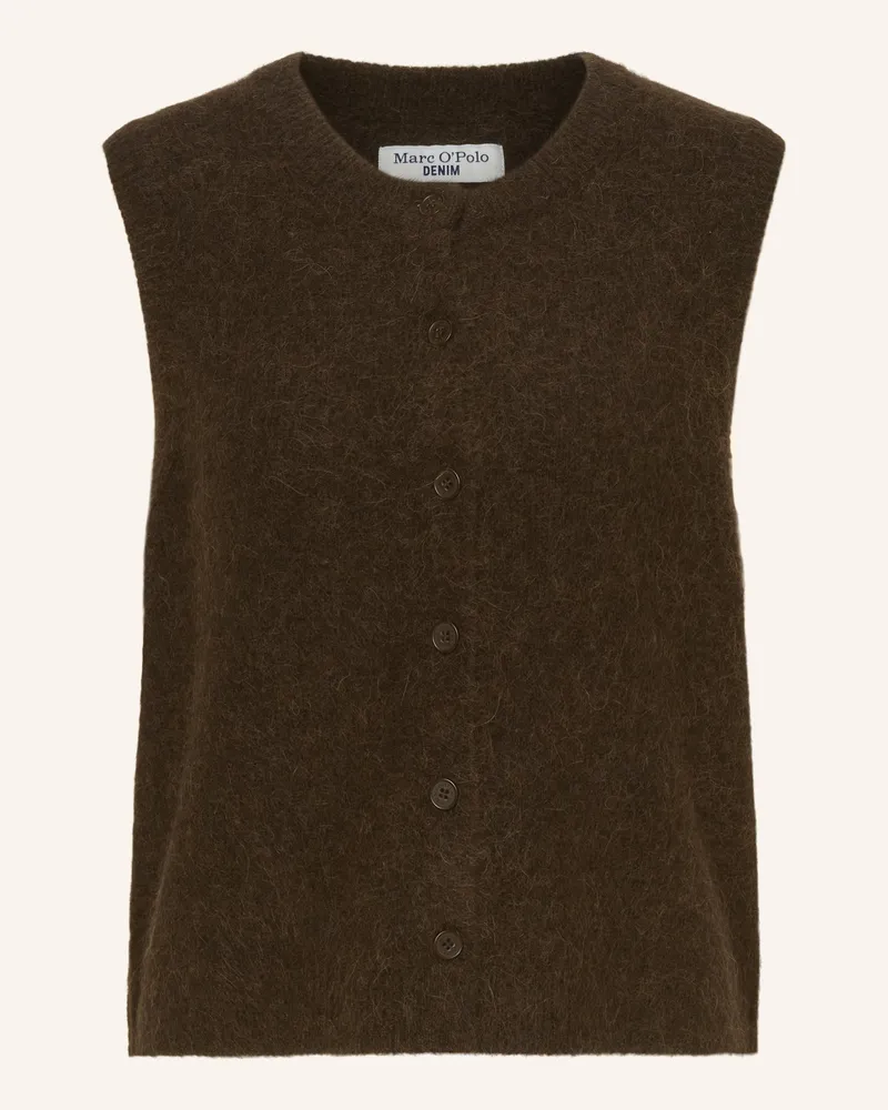 Marc O'Polo Ärmelloser Cardigan Braun