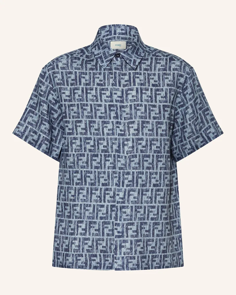 Fendi Leinenhemd blau Blau