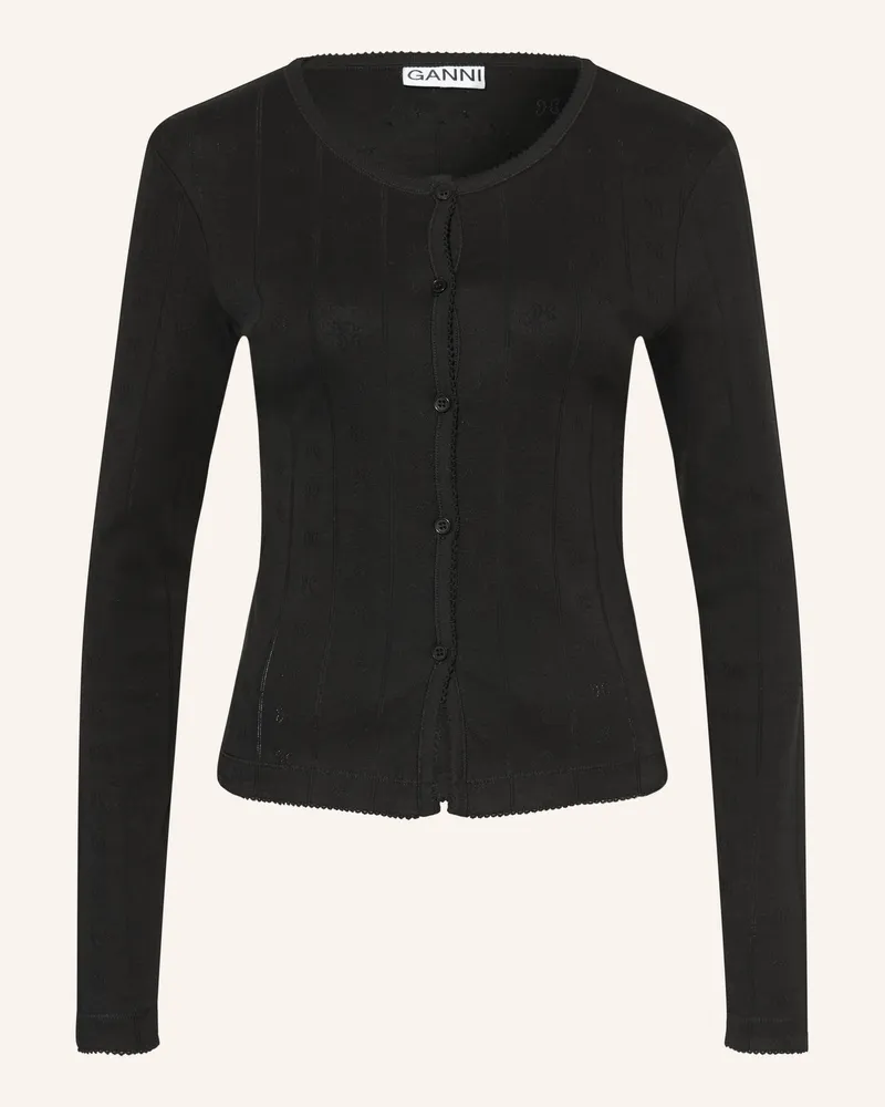 Ganni Strickjacke schwarz Schwarz