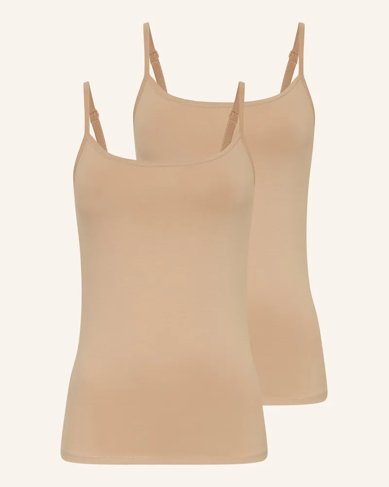 Falke 2er-Pack Tops DAILY COMFORT Camel