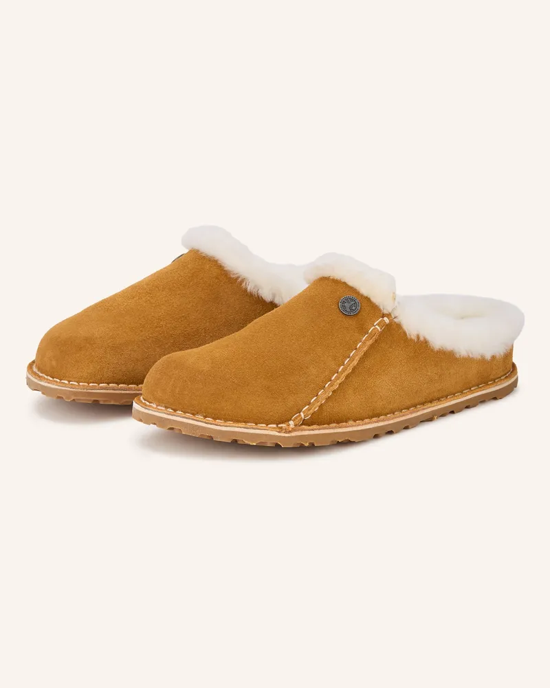 Birkenstock Pantoletten Zermatt Premium braun Hellbraun