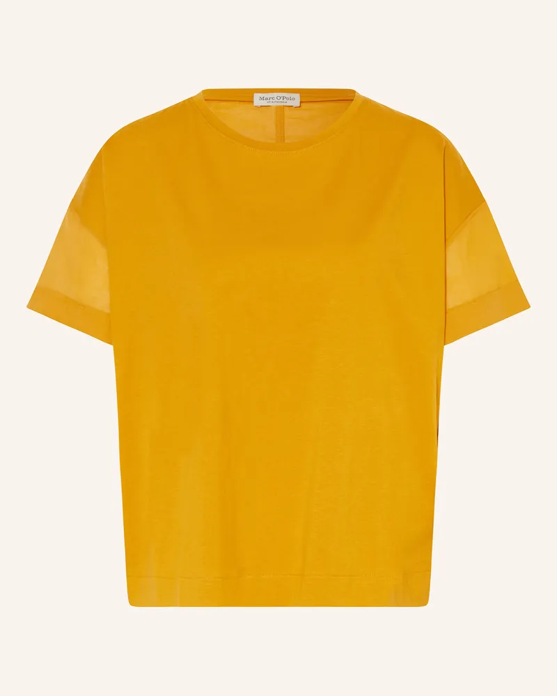 Marc O'Polo T-Shirt im Materialmix Dunkelgelb