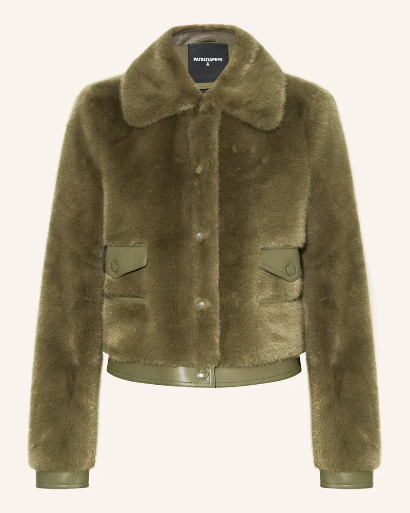 Patrizia Pepe Kunstfell-Jacke Grün