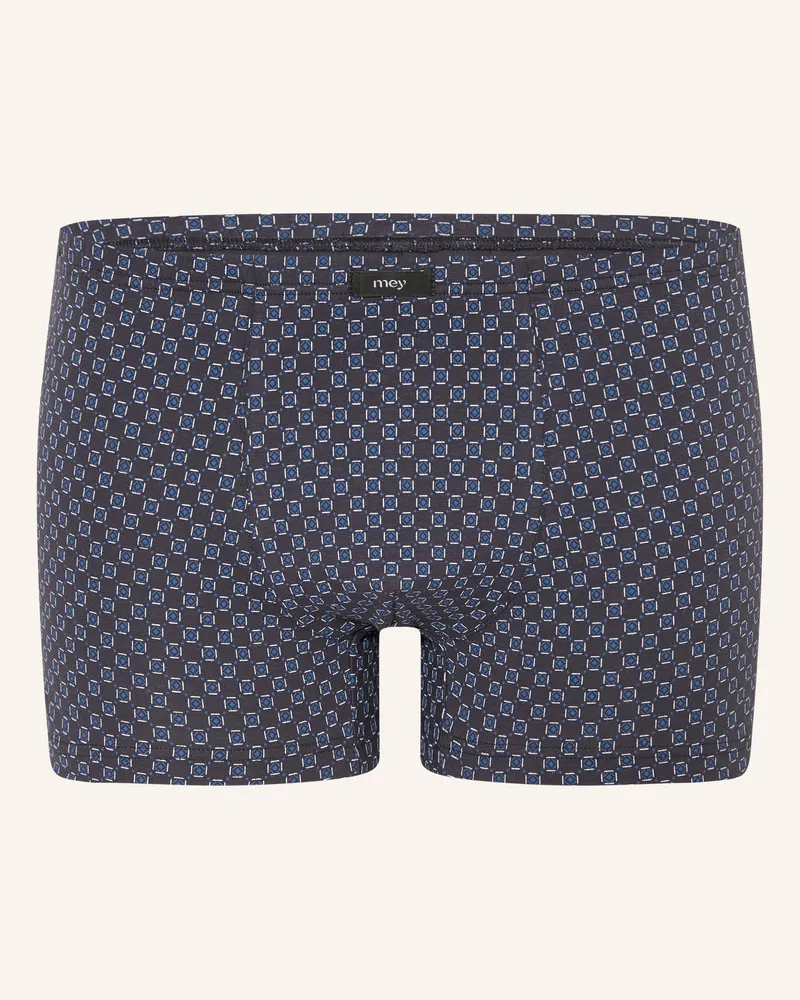 Mey Boxershorts Serie White Squares grau Blau