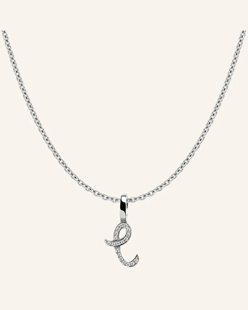 CADA Kette TINY DIAMOND LETTER C Weissgold