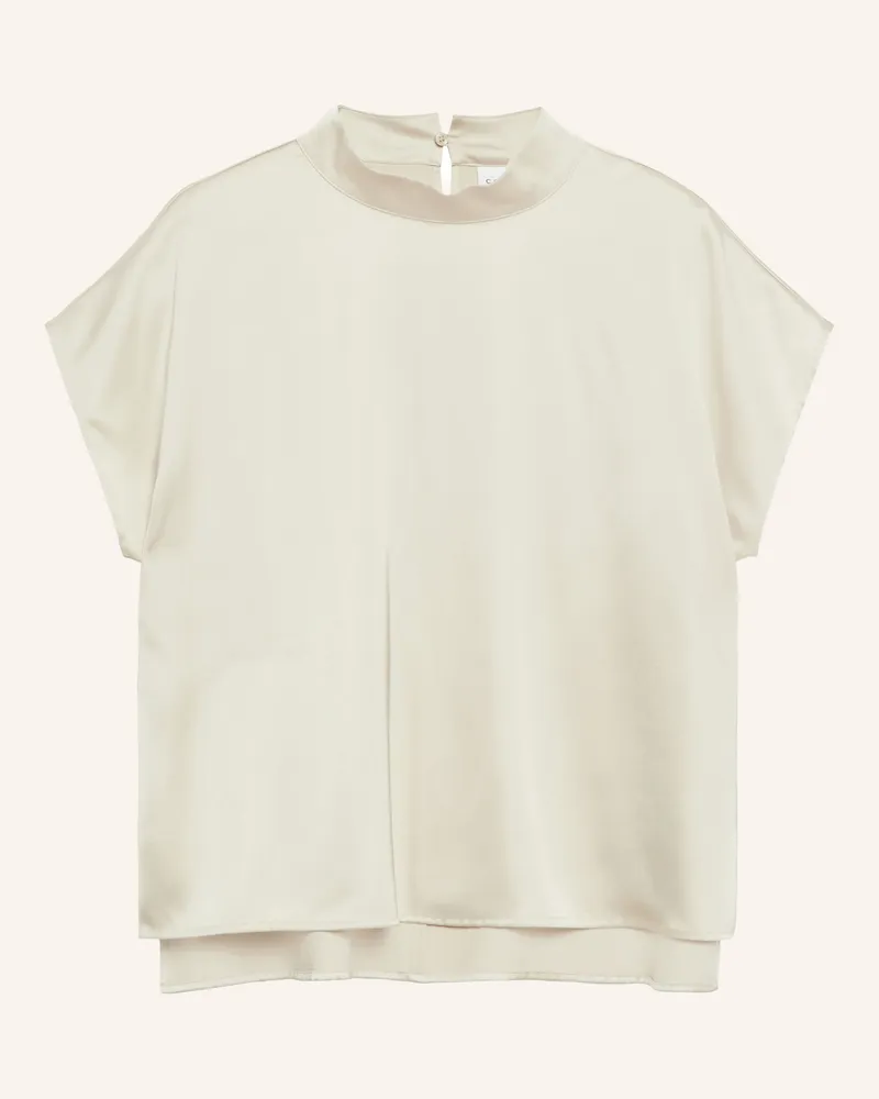 COMMA Blusenshirt Aus Satin beige Ecru