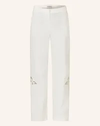 Claudie Pierlot Marlenehose mit Lochspitze Weiss