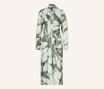 Hemdblusenkleid Robinia Aus Satin gruen
