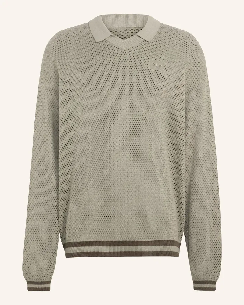 adidas Fully Fashion Oberteil, Gewirktes Material, Langärmelig gruen Silber