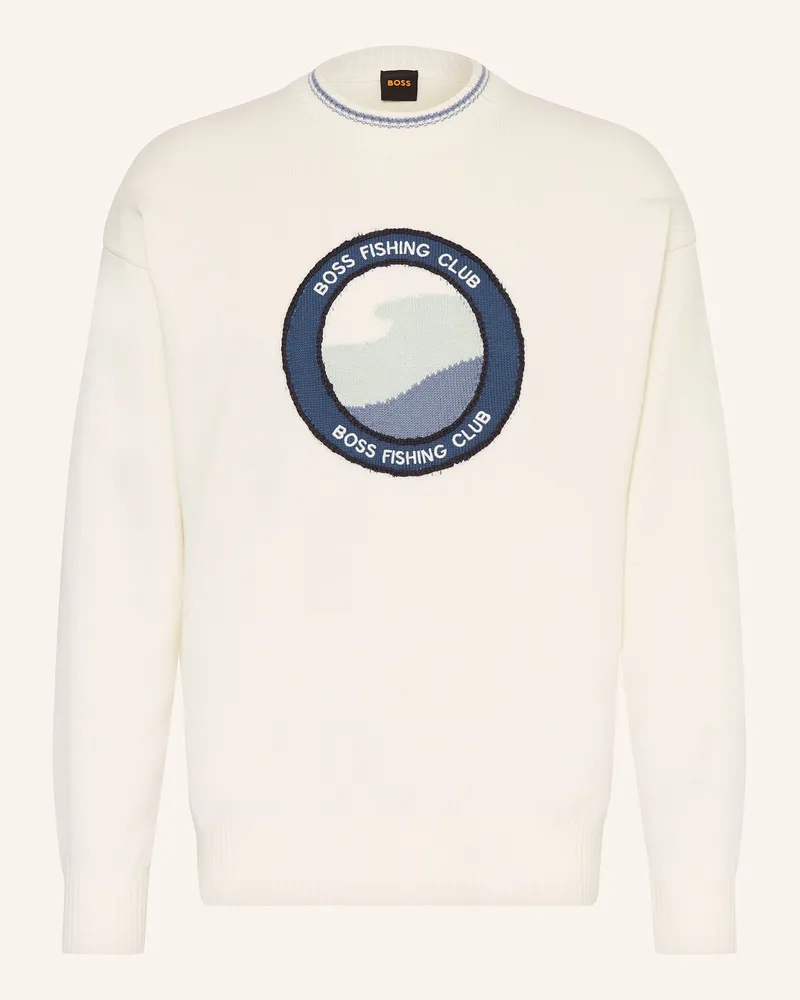 HUGO BOSS Pullover KLUBFISH Weiss